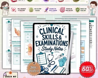 Clinical Skills & Examination Nursing Notes | Patient Assessment Study Guide | Nursing Clinical Review | NCLEX Nursing PDF