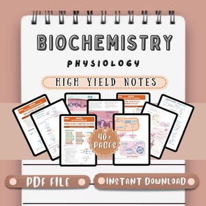 Biochemistry-Physiology Digital Study Guide Nursing Notes Printable Nursing School Notes PDF Nurse in the making Medical Nursing Notes NCLEX