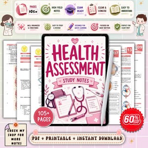 健康評価看護ノート | 身体検査学習ガイド | 頭からつま先までの健康評価レビュー | NCLEX看護PDF