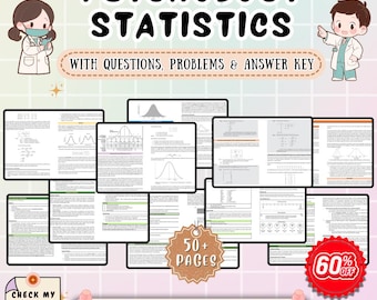Psychology Statistics Study Notes | Psychological Statistics Study Guide | Research Methods Review | Printable PDF