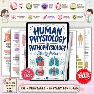 Human Physiology & Pathophysiology Nursing Notes | Body Systems Review Guide | NCLEX Exam Study Notes PDF
