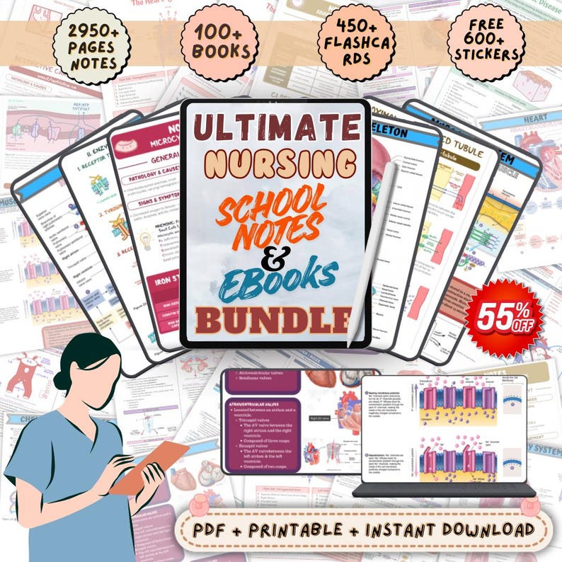 Ultimate Nursing Study Notes Bundle | NCLEX Prep Mega Bundle | Complete ...