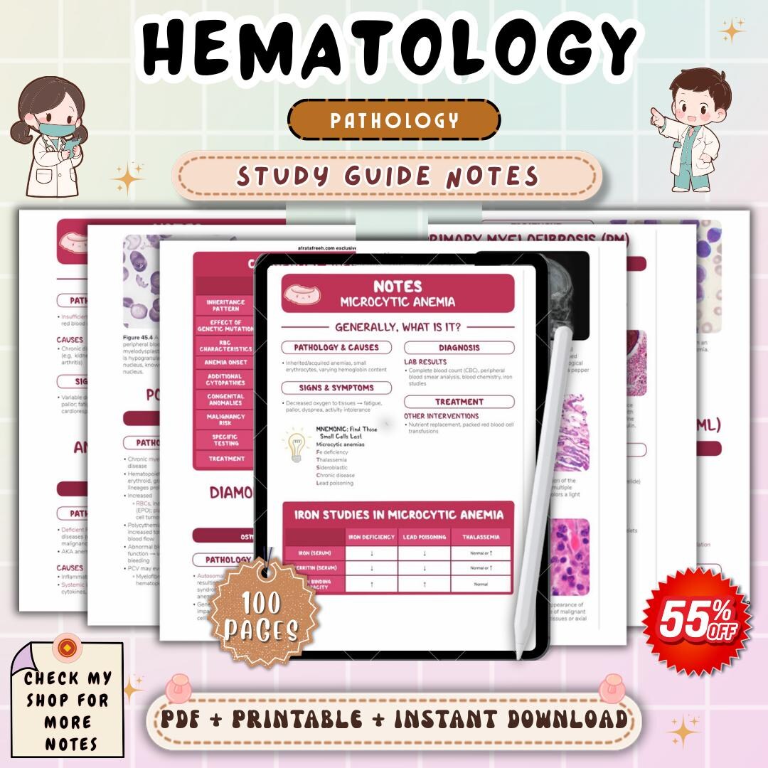 Hematology Pathology Nursing Notes | Blood Disorders Study Guide ...