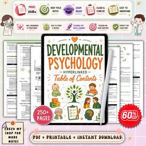 Developmental Psychology Notes PDF | Lifespan Human Development Study Guide | Child, Adolescent & Adult Psychology | Hyperlinked Reviewer