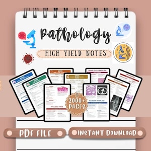 Pathologienotities Studiegidsbundel High Yield-notities Verplegingsnotities Studiegids Benodigdheden Digitaal afdrukbaar pdf-bestand voor medische studenten Studiehulpmiddel
