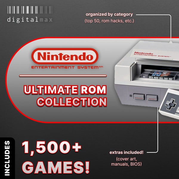 NES Entertainment System Ultimate Rom Collection Complete Set Entire Game Library