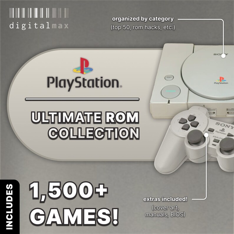 Sony PlayStation PSX PS1 Games Rom Collection Emulator Files Entire Complete Game Library All Games image 1