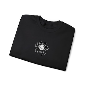 Anime-Inspired Spider Embroidered Sweater - Comfortable Pullover for Fans Hunter Association Crewneck Sweater, Subtle Anime Clothing