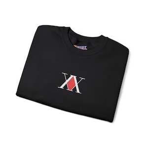 Anime-Inspired Embroidered Sweater - Stylish & Comfortable Pullover for Fans Hunter Association Crewneck Sweater, Subtle Anime Clothing