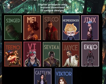 Arcane League of Legends Poster Set: Character Art Prints (Digital Download)