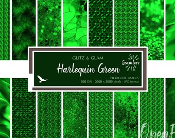 Harlequin Green Glitz & Glam Digital Paper - Bright Green Texture Backgrounds - Instant Bargain Sale Digital Download for Commercial Use