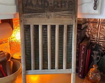 Antique MAID-RITE Washboard by Columbus Washboard Co, No. 2062
