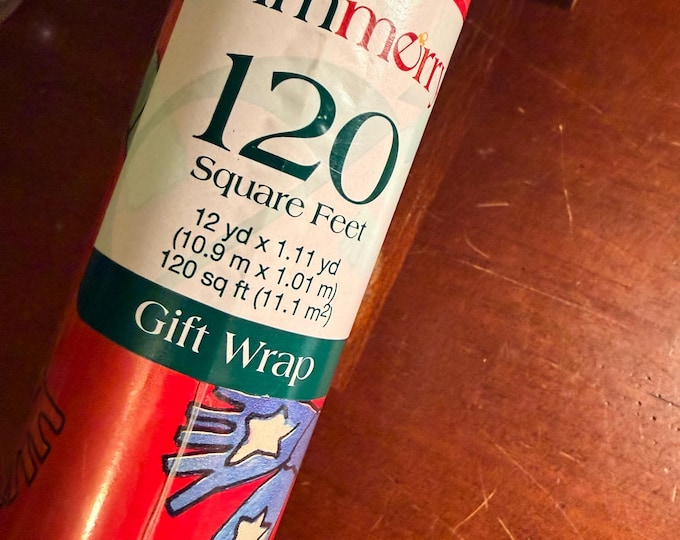 Vintage 2004 Christmas Wrapping Paper NOS The Trimmery ShopKo 120 Sq Ft Y2K Holiday Gift Wrap