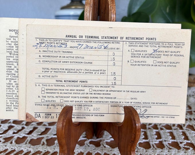 Vintage 1950s Iowa Draft Cards | Korean War Era Military Ephemera