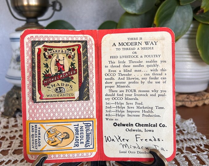 Vintage Art Deco Advertising For Sharp & Son Needles Oelwein Iowa Chemical Comp