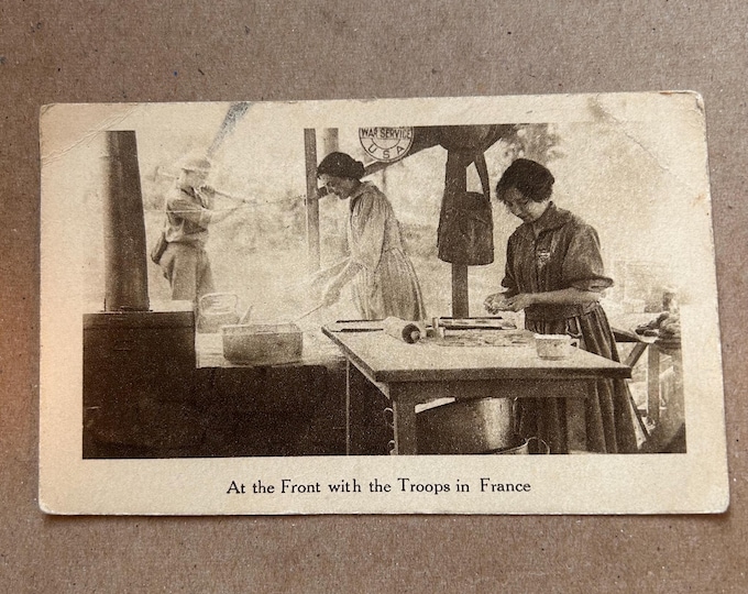 Antique WWI Salvation Army At The Front With The Troops In France Post Card