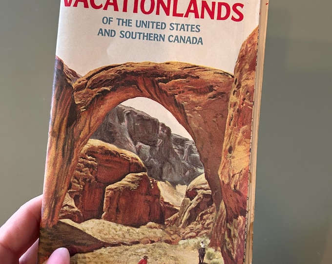 Vintage National Geographic 1966 Map of Vacationlands of the USA & South Canada
