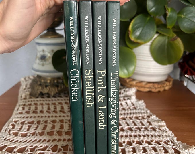 Williams Sonoma Kitchen Library Cookbook Set 4 HC Chicken Shellfish Pork Thanksgiving
