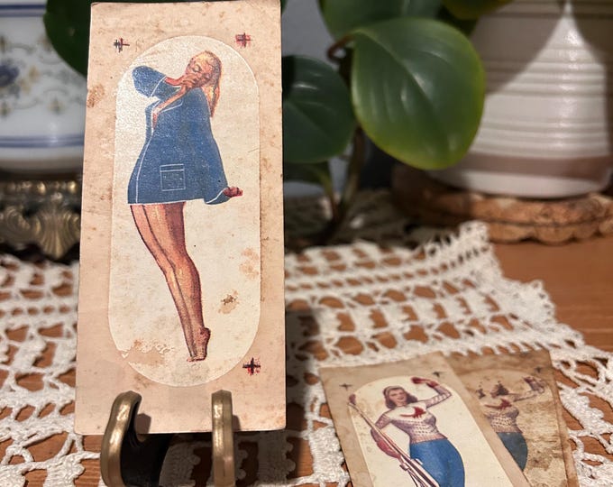 Vintage Collectible 1940s Pinup Girl Novelty Cards. Set Of 4.