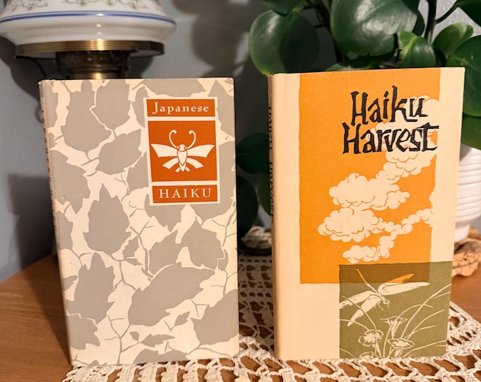 Vintage Japanese Haiku Books Set 2 Peter Pauper Press 1955 & 1962 Dust Jackets