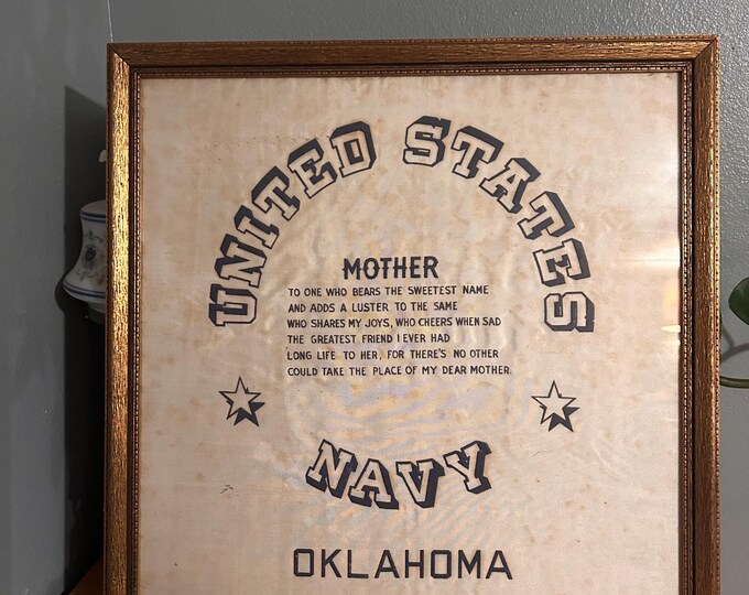 Vintage U.S. Navy Mother Tribute Oklahoma Military Souvenir