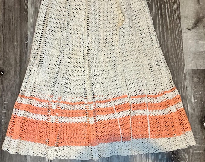 Vintage Crochet Mini Skirt: Handmade 1960s Boho Style