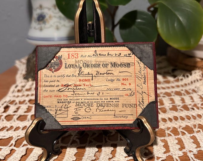 Two Loyal Order of the Moose Lodge Cards and Case Rome Lodge No 901 1942-43