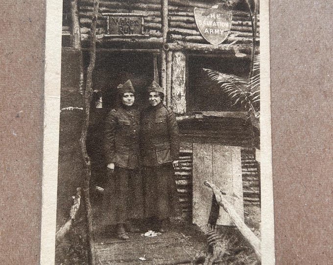 WWI Postcard Salvation Army Women German Bungalow In The St Mihiel Sector France