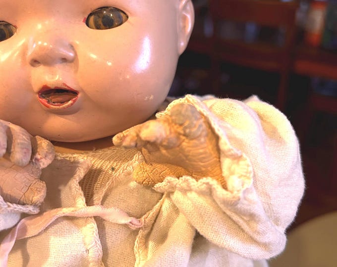 Vintage Dy-Dee Baby Doll in Original Box, Brown Eyes 1934