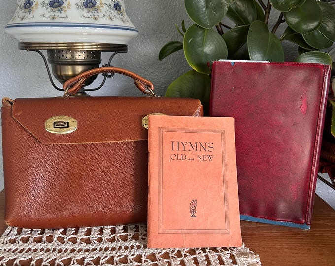 Vintage Iowa Church Ephemera Lot 1975 Council Bluffs Iowa Hymnal Notes Satchel