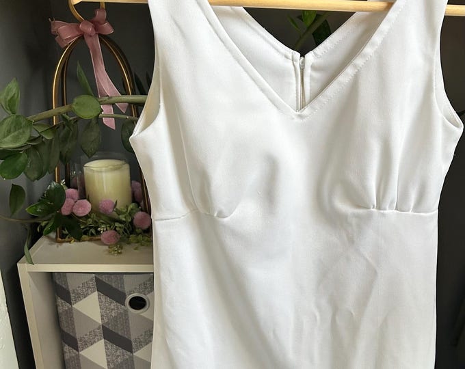 Vintage Sherry Tennis Dress Women's White Mini Pickleball Preppy Made In Florida
