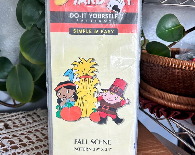 Vintage Yard Art Do-it Yourself Pattern Fall Thanksgiving Scene. From 1998, New in Package
