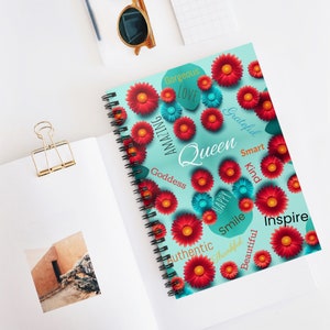 Positive Affirmation Words Spiral Notebook - Ruled Line, Positive Vibes, Manifestation, Gift, Spiral Notebook