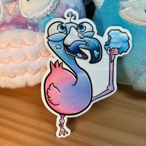 Flamant rose barbe à papa - Imperméable, laminé, brillant ou satiné, autocollants en vinyle, découpés, idéal pour les bouteilles d'eau, l'ordinateur portable, la coque de téléphone