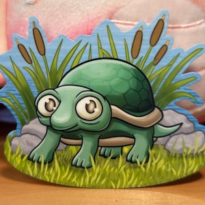 HAPPY TURTLE - stickers imperméables en vinyle, disponibles en brillant ou satiné.