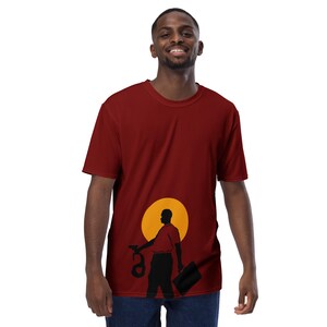 Man with Suitcase T-Shirt | Urban Escape Graffiti Art | Cornbread Collection Dual-Print