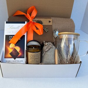 Joyful Gift Box, Sending a hug, Thank You Gift Box For Men and Women | chocolate tea gift, Birthday Gift Basket, Cozy gift, Father’s Day