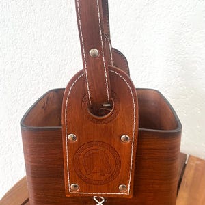 Bolso Mate Cuadrado De Cuero Marrón/ Matera De Cuero Marrón