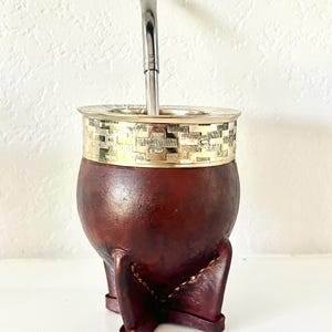 Mate Gourd Imperial Brown and Stain Steel Straw
