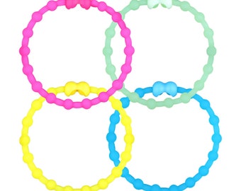 OberemkoStars: Adaptable Hair Ties Set for All Hair Types - Vibrant Neon Dreams - PACK OF 4