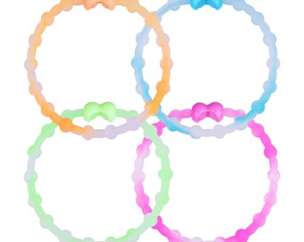 OberemkoStars: Versatile Hair Ties Set - Neon Fusion Collection - PACK OF 4