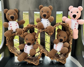 Crochet Baseball Bear – Soft Sports Stuffed Animal