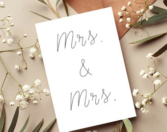 Mrs. and Mrs. Wedding Card