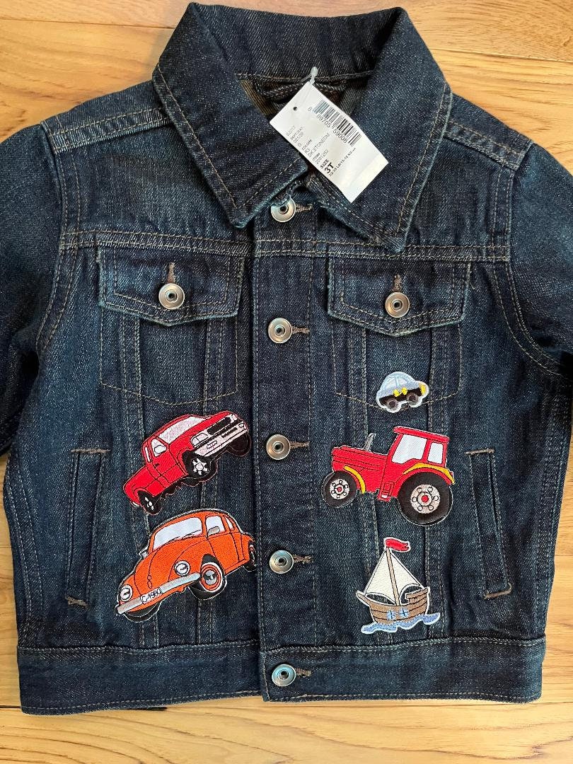 Kid's Color Gradient Denim Jacket, Letter Embroidered, Button Front Long  Sleeve Coat, Boy's Clothes For Spring Fall Outdoor - Temu