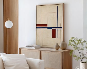 Bauhaus Wall Art: Minimal Geometric Canvas Print - Framed Abstract Artwork S50N20