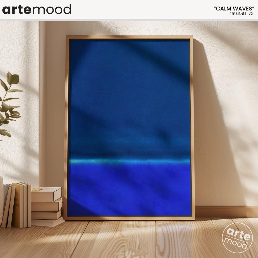 Blue Color Field Abstract Art Print: Rothko Style Framed Canvas S13N14 ...