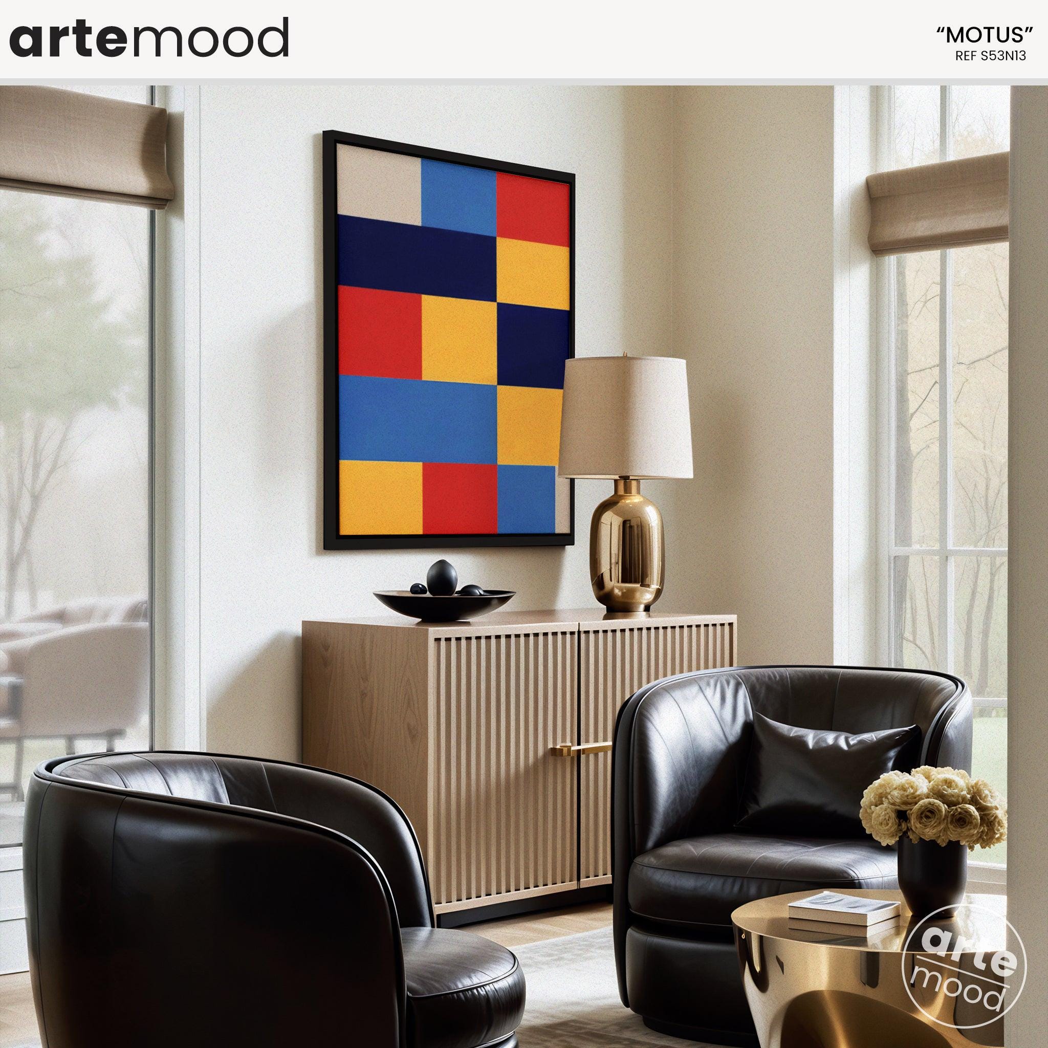 Bauhaus Color Block Art, Bauhaus Abstract Canvas Art, Blue