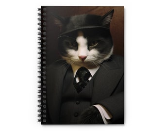 Jersey the Cat as Sherlock Holmes Spiral Notebook - Ruled Line