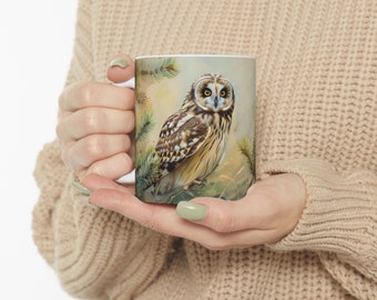 Mug hibou des marais, mug animal en céramique, tasse à café (11 oz, 15 oz)