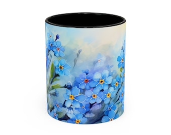 Alpine forget-me-not (Myosotis alpestris ) Accent Coffee Mug #2, 11oz